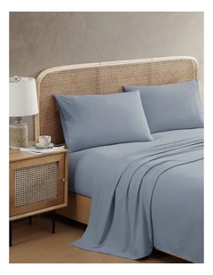 Vintage Washed Sheet Set In Denim Blue