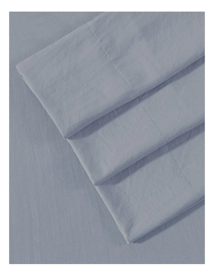 Vintage Washed Sheet Set In Denim Blue image 2