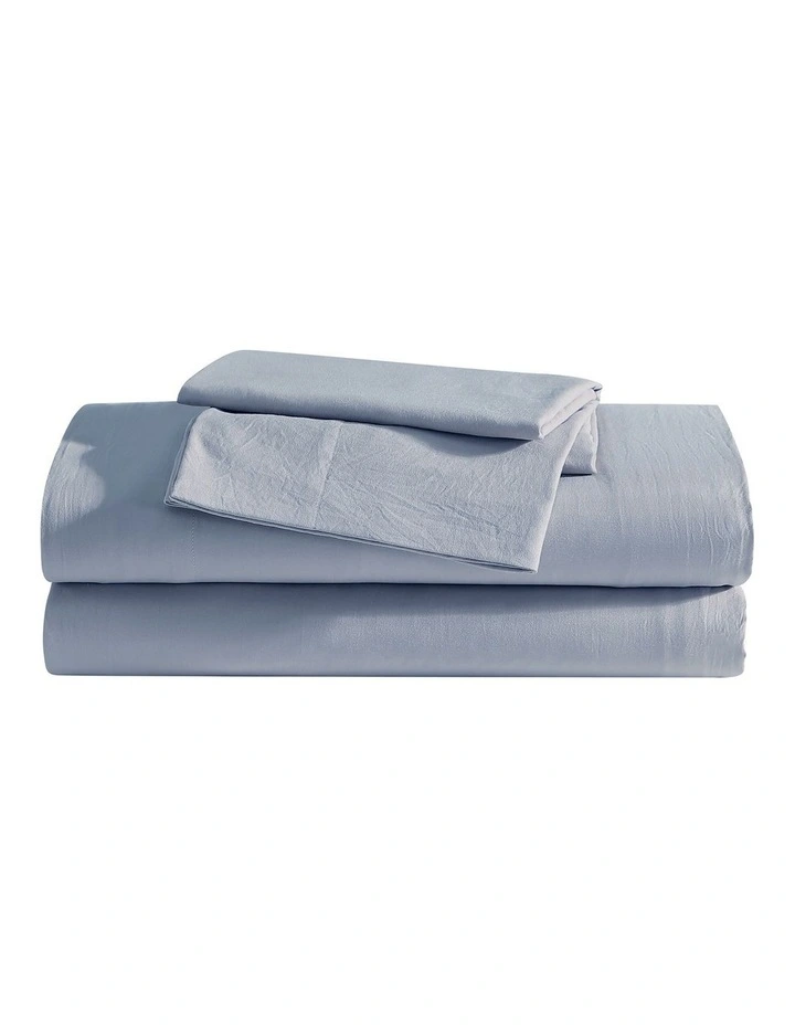 Vintage Washed Sheet Set In Denim Blue image 3