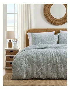 Tranquil Palm Quilt Cover Set Mist
