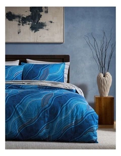 Muru Collection Waterway Quilt Cover Set Blue