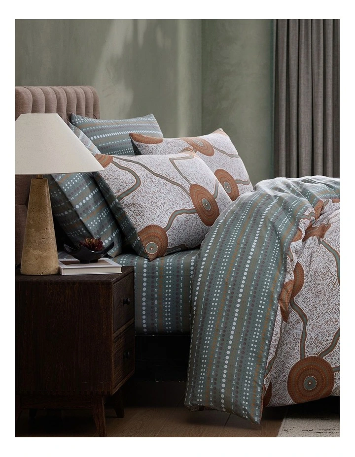 Muru Collection Connections Quilt Cover Set Sage image 2