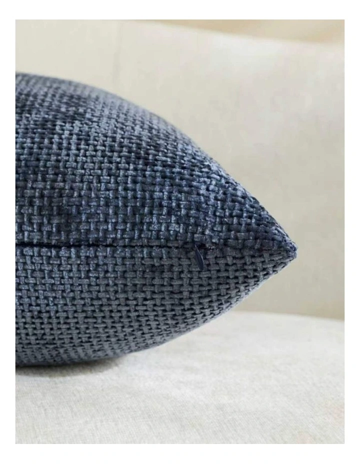 GIOIA CASA Chenille Grid European Pillowcases in Midnight 2 Pack 65x65cm image 4