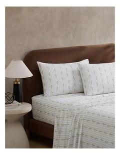 Bouquet Printed Sheet Set In Sage