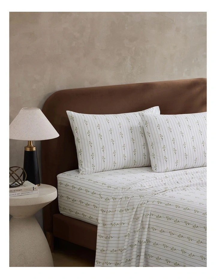 Bouquet Printed Sheet Set In Sage image 1