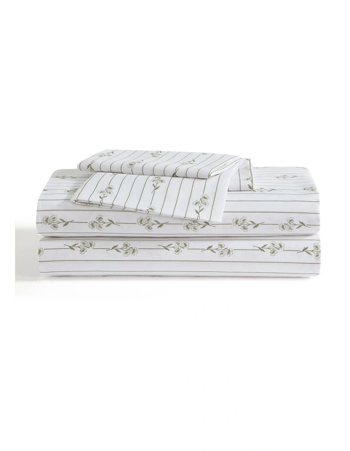 Bouquet Printed Sheet Set In Sage image 3