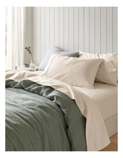 Accessorize 250TC Cotton Rich Sheet Set - Oatmeal