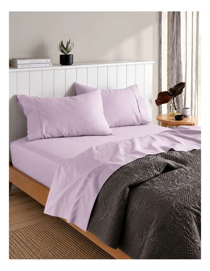 Accessorize 250TC Cotton Rich Sheet Set - Lilac image 1