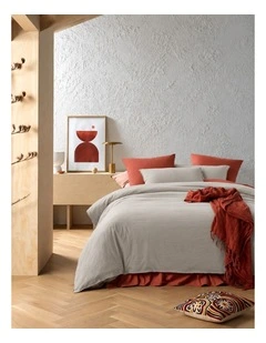 Accessorize Stone Washed Cotton Quilt Cover Set Stone