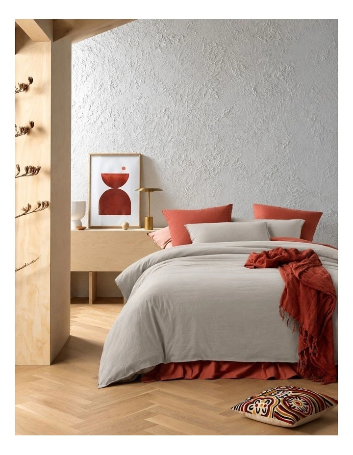 Accessorize Stone Washed Cotton Quilt Cover Set Stone image 1