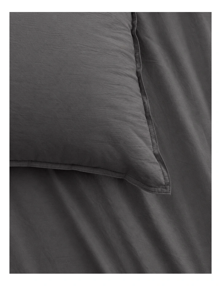 Accessorize Stone Washed Cotton Quilt Cover Set Charcoal image 2