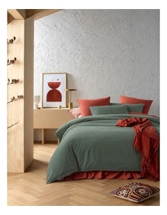 Accessorize Stone Washed Cotton Quilt Cover Set Sage