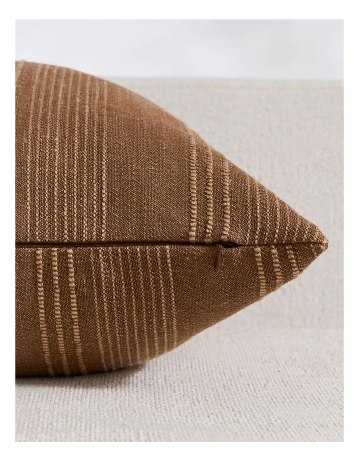GIOIA CASA Linen Blend Striped European Pillowcases in Tobacco 2 Pack image 3