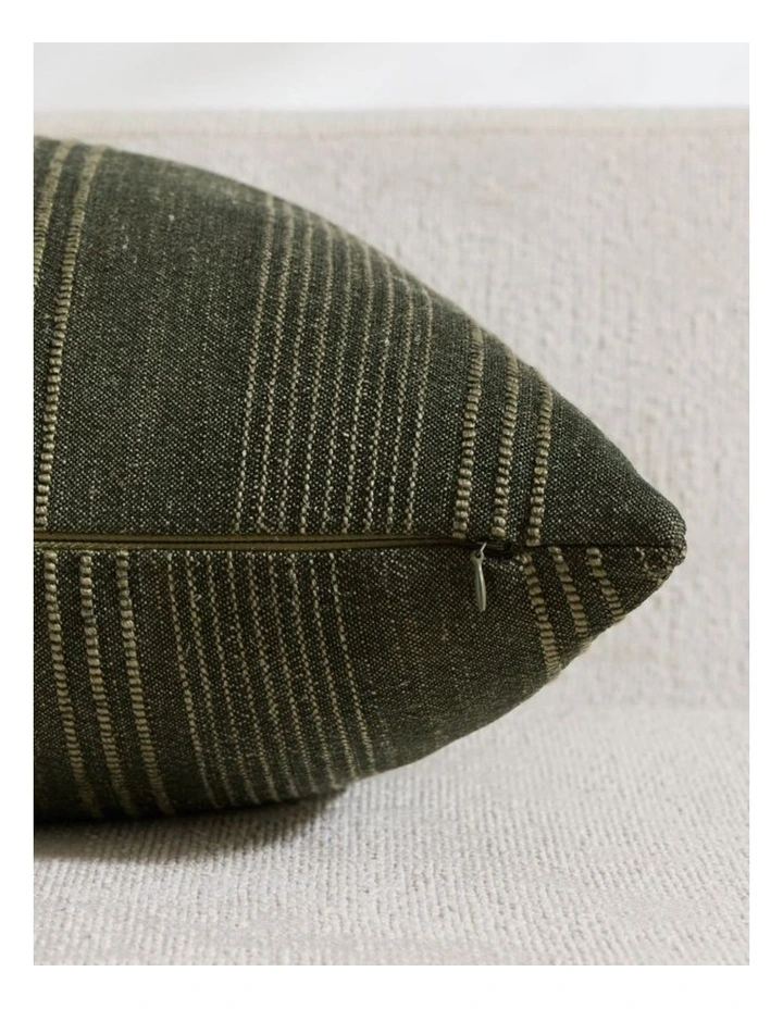 GIOIA CASA Linen Blend Striped European Pillowcases in Olive 2 Pack image 3