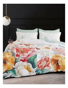 CleverPolly Flora Reversible Printed Microfibre Quilt Cover Set