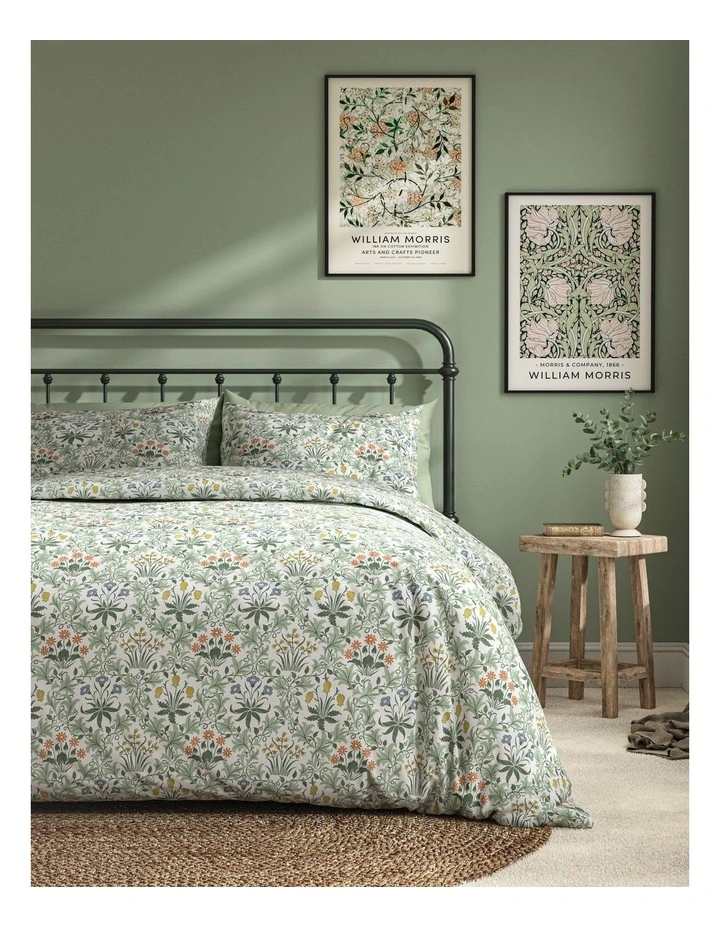 Celadine Quilt Cover Set Eau De Nil Queen image 1