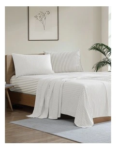 Frankie Stripe Sheet Set Natural Queen
