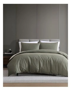 Nila Quilt Cover Set Moss Green Double