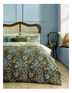 Compton Quilt Cover Set Olive Green Queen