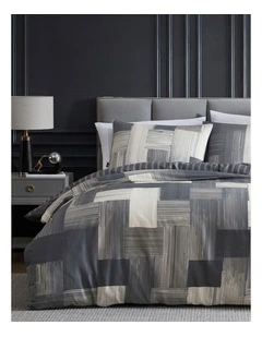 Cameron Quilt Cover Set Charcoal Double