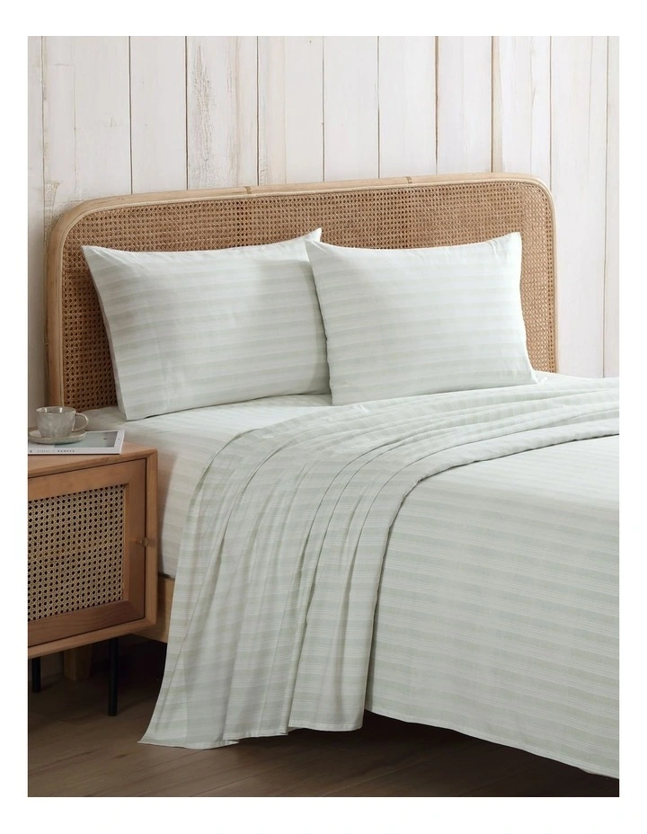 Maldive Stripe Sheet Set Green Queen image 1