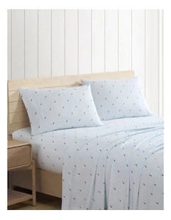 Boat Stripe Vintage Washed Sheet Set Navy Single
