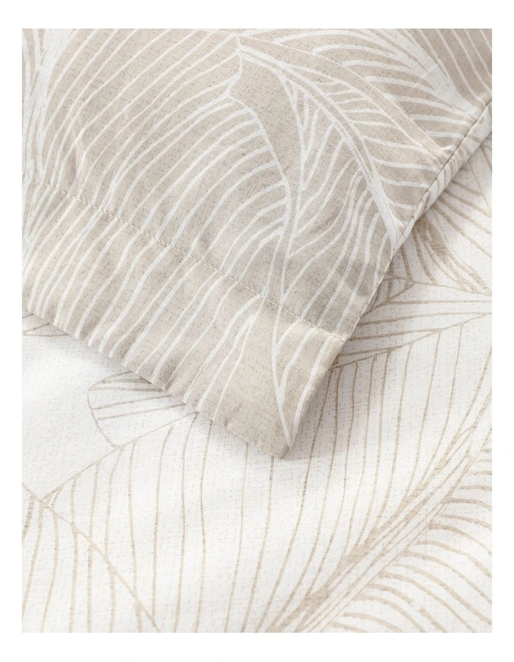 Pebble Palm Quilt Cover Set Light Beige Super King image 3
