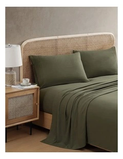 Vintage Washed Sheet Set Khaki Single