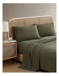 Vintage Washed Sheet Set Khaki Single