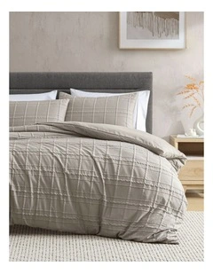 Leonard Quilt Cover Set Mocha Queen