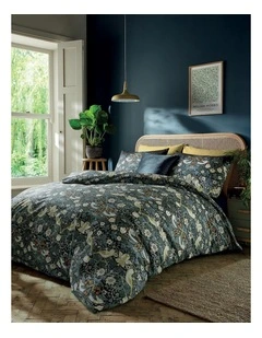 Strawberry Thief Quilt Cover Set Indigo King