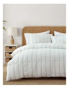Potts Bay Quilt Cover Set Blue Queen