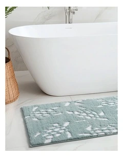 Turtle Time Bath Mat Sea Glass/Eucalptus/White 50x80cm