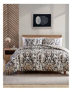 Leopard Quilt Cover Set Brown Queen