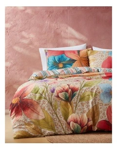 Chloe Quilt Cover Set Coral Queen