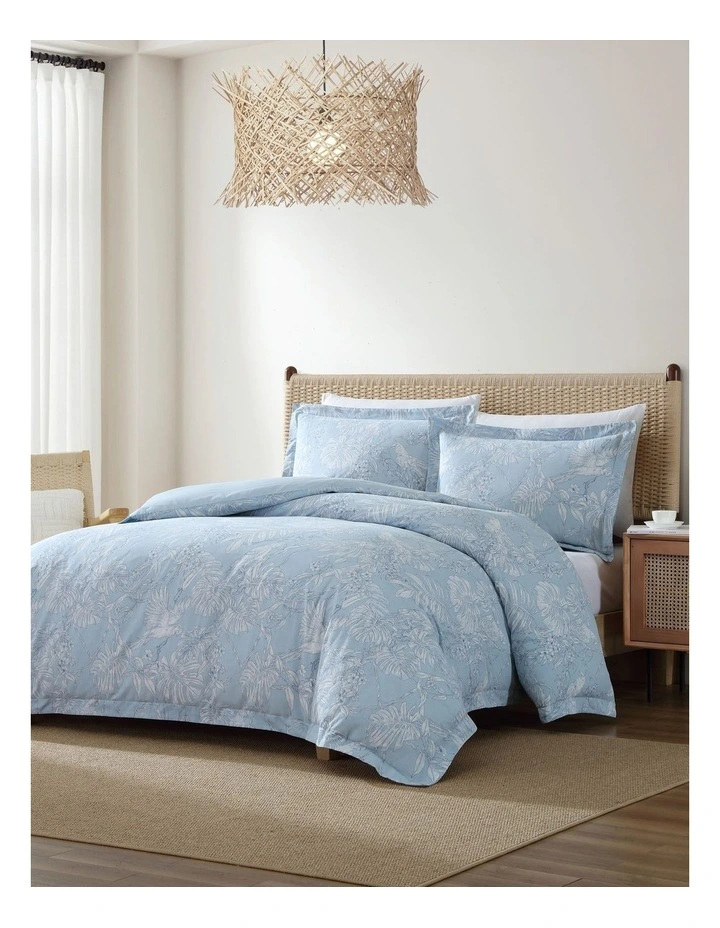 Jungle Toile Quilt Cover Set Blue King image 2