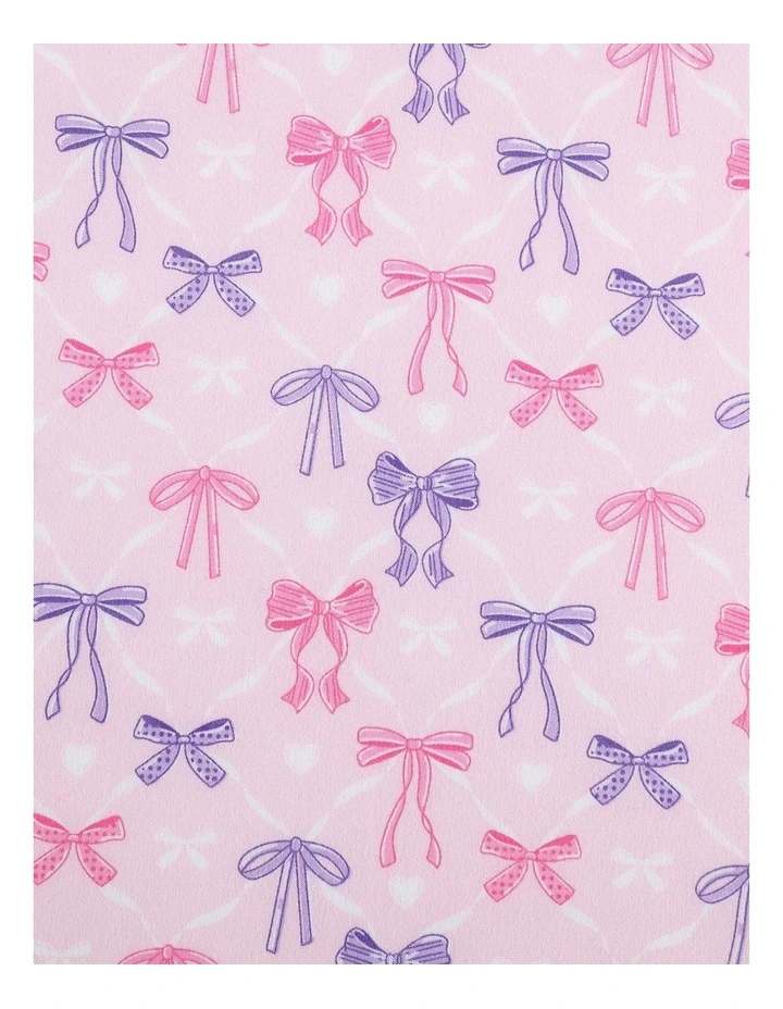 Lovely Bow Trellis Printed Sheet Set Pink/Purple Queen image 4