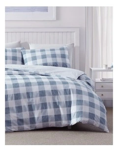 Ayre Check Quilt Cover Set Chambray King