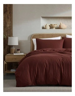 Vintage Washed Quilt Cover Set Mahogany Super King
