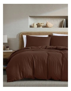 Vintage Washed Quilt Cover Set Mahogany Super King
