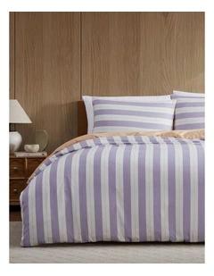 Eadie Stripe Quilt Cover Set Periwinkle Double