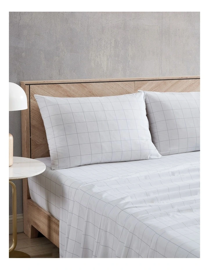 Classic Grid Sheet Set Grey Queen image 1