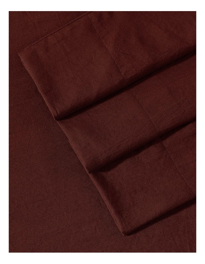 Vintage Washed Sheet Set Mahogany King Single image 2