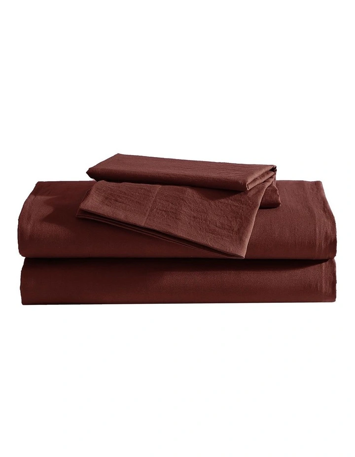 Vintage Washed Sheet Set Mahogany King Single image 3