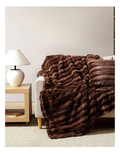 Loch Faux Rabbit Fur Throw Rust/Copper 130x170cm