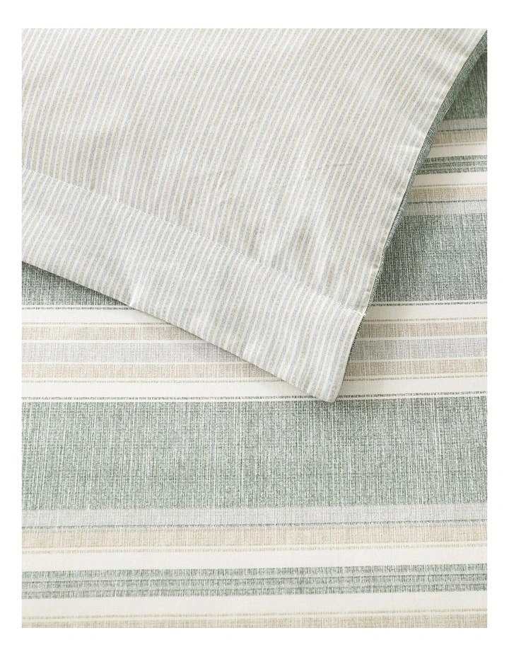 Cabana Stripe Quilt Cover Set Jungle Green Queen image 4