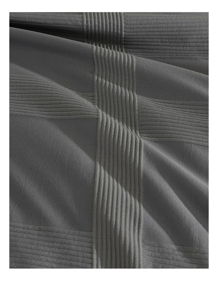 Shiloh Textured Quilt Cover Set Charcoal Single image 2