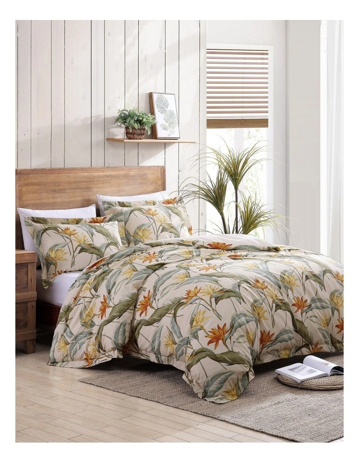 Birds Of Paradise Quilt Cover Set Ivory Super King image 2