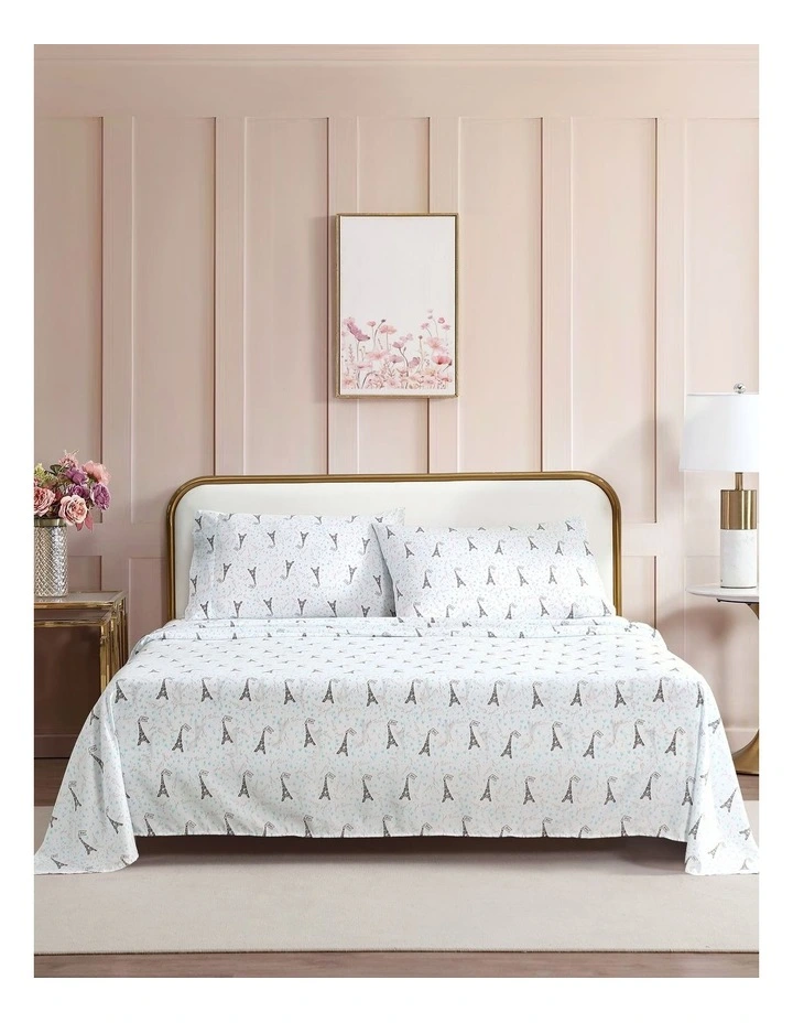 Je Taime Paris Printed Sheet Set Betsey Blue Queen image 1