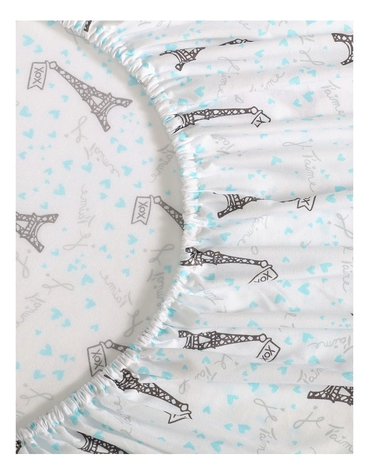 Je Taime Paris Printed Sheet Set Betsey Blue Queen image 3